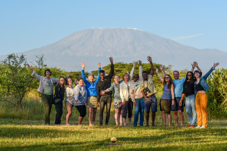 Safari N Smiles guests experiencing Africa near Mount Kilimanjaro